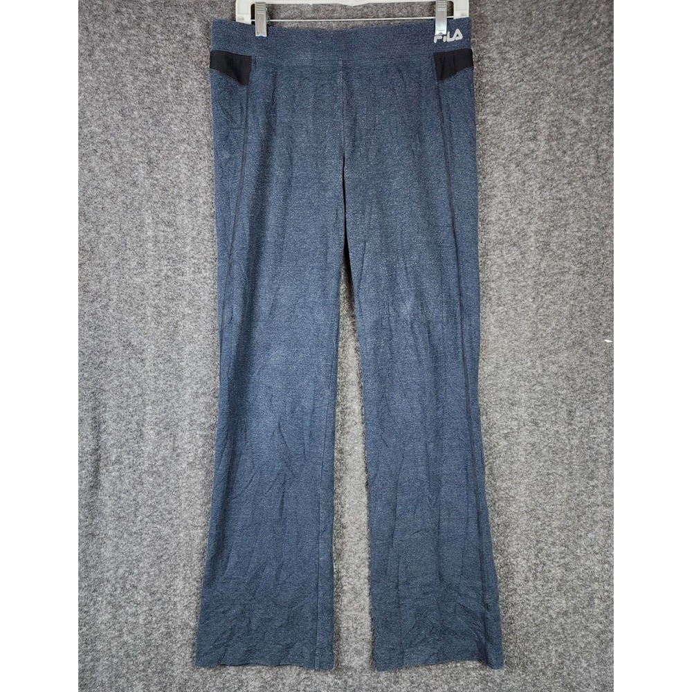 Fila Sport Yoga Pants Womens Small Blue Heathered Stretch Flare EUC